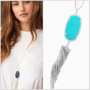 NWT KENDRA SCOTT  Rayne Necklace Blue Turquoise / Silver